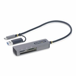 Lector de Tarjetas Startech USB 3.0 SD CF microSD Adaptador USB-C/A Gris
