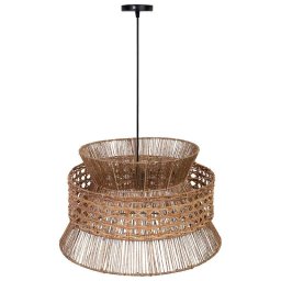 Lampara de Techo Rattan y Yute Rustica Serie Auier