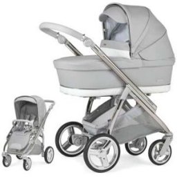 Cochecito Bebecar Minipop Duo KP451 Color Gris Chasis Cromado Gris