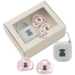 Set 2 chupetes y portachupetes Rosa Baby TOUS