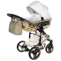 COCHECITO DUO JUNAMA HAND KRAFT GLITTER 02 - BLANCO/ORO