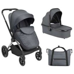 COCHECITO DÚO KARA KIKKABOO GREY CON BOLSO Y CUBREPIÉS