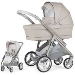 Cochecito Bebecar Minipop Duo KP456 Color Beige Chasis Cromado Gris