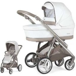 Cochecito Bebecar Minipop Duo KP458 Color Blanco Chasis Cromado Topo