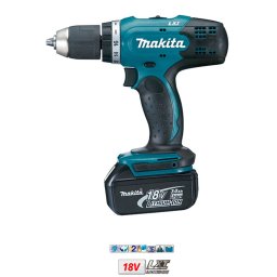 DDF453RFE Taladro Atornillador Makita a batería 18V 42 Nm