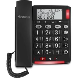 Amplicomms BigTel 48 Plus Teléfono Fijo para Mayores Negro