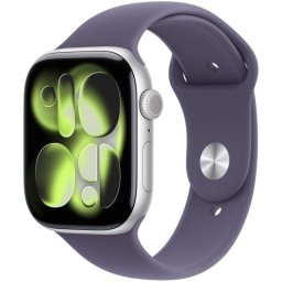 Apple Watch Series 11 GPS + Cellular 46mm Caja Aluminio Plata con Correa Deportiva Niebla Lila S/M