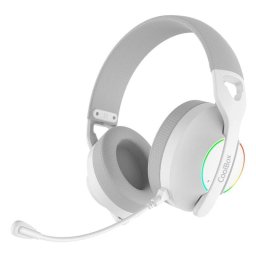 Auriculares CoolBox WB01 inalámbricos Bluetooth y RF Gaming con Cancelación de Ruido RGB Blancos
