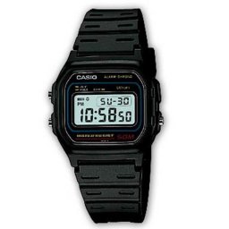 CASIO W-59-1VQES 37mm LCD Negro Resina Resistencia Agua 5 bar Cronómetro Alarma