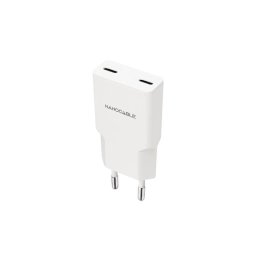 Cargador Nanocable 2xUSB-C Power Delivery 20W Blanco carga rápida