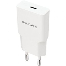 Cargador Nanocable USB-C Power Delivery 20W Blanco compacto carga rápida