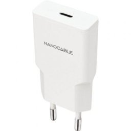 Cargador de dispositivos móviles Nanocable USB-C PD 25W Blanco carga rápida