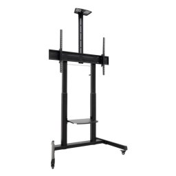 Soporte TV TooQ AQUILES ruedas altura regulable 60"-100" acero negro