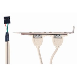 Bracket USB 2.0 Gembird Conexión Doble a Placa Base Gris Metálico 0.25m