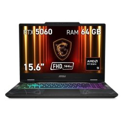 Portátil MSI Cyborg A15 AI B2HWFKG-094XES 15.6" AMD Ryzen 9 270 64GB 1TB SSD RTX 5060 8GB Translucent Black