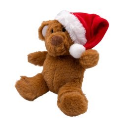 Osito navideño Aumüller con gorro de Papá Noel - 15,5 x 12 x 5 cm (L x An x Al)