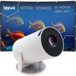 Iggual Mini Proyector Portátil MP720P con Pantalla 100" Blanco