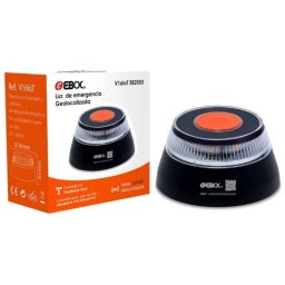 Baliza V16 Ebox EB2503 Homologada DGT Geolocalizada IoT Base Magnética Negro