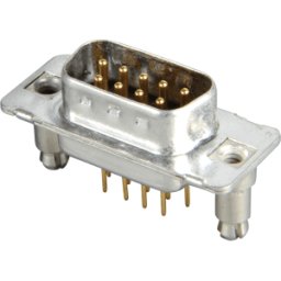 D-SUB ST 09 CLIP - Conector D-SUB, 9 polos, Print, clip, girado Contactos
