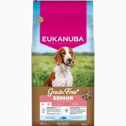 Eukanuba Grain Free Senior Small & Medium pescado de mar - Pack % - 2 x 12 kg