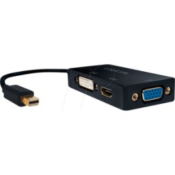 LOGILINK CV0110 - Adaptador DisplayPort, Mini DP a VGA / HDMI / DVI