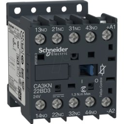 SCHNEIDER ELECTRIC CA3KN22BD3 - Contactor auxiliar, TeSys CAK, 2 NC, 2 no, 24 V CC, con diodo