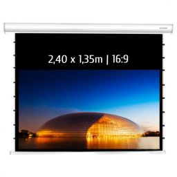 Kimex Pantalla de Proyección Motorizada Tensionada 2.40x1.35m Formato 16:9 Función Wi-Fi Blanca