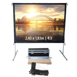 Kimex Pantalla de Proyección Móvil de Marco Plegable 2.43x1.83m Formato 4:3 Proyección Frontal