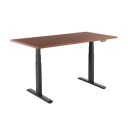 Kimex Escritorio Motorizado Sentado/de Pie 120x75cm, Altura 62-128cm, Tablero Nogal / Base Negra, Conectado