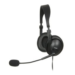 Auriculares Ibox W1MV con cable diadema para oficina y call center, micrófono boom, negros