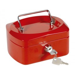Caja caudales q-connect 6" 152x115x80 mm roja con portamonedas