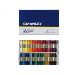 Lapices cera manley caja de 30 unidades colores surtidos