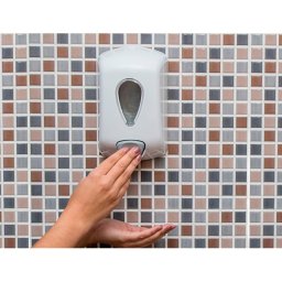 Dispensador gel lavamanos dahi abs color blanco capacidad 0,9l 210x128x90 mm