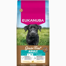 Eukanuba Grain Free Adult razas grandes con pollo - 12 kg