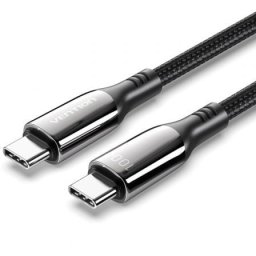 Cable Vention CTKBH USB-C a USB-C 2.0 5A 100W 2m Trenzado algodón Negro