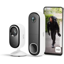 Cámara IP Arlo Essential 2 Indoor 2K + Videoportero inalámbrico visión nocturna y Alexa