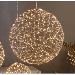 Lampara de Bola Dorada Leds 50 cm Diametro Serie Aeden