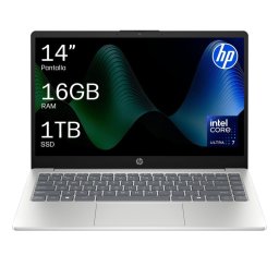 Portátil HP AI 14-hc0000ns 14" Intel Core Ultra 7 255U 16GB 1TB SSD IPS FHD Windows 11 Home Plata