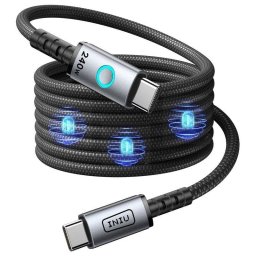 Cable USB-C a USB-C INIU Leopard Magnético 1,2 m Trenzado 240 W Negro
