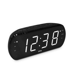 Radio despertador SPC Frodi View Pantalla LED XL 1,8" Doble Alarma FM Negro