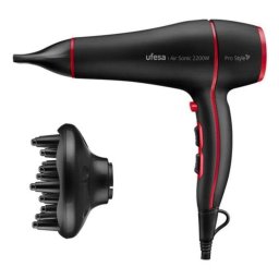 Secador de pelo profesional Ufesa Air Sonic 2200W Negro con difusor y concentrador