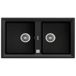 Fregadero Teka Stone 90 B-TG 2C V.auto Negro 2 Cubetas Sintético 90 cm