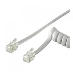 Goobay Cable Telefónico en Espiral de 4 Hilos RJ10 2m Blanco
