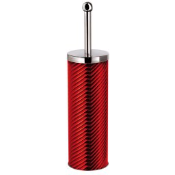 Berlinger Haus Burgundy Escobilla de Baño 40 cm, Escobillero WC Acero Inoxidable, Cepillo Inodoro Antisalpicaduras, Portaescobillas sin Taladros Portátil, Metallic Line Diseño Moderno Rojo
