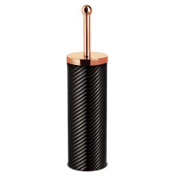 Berlinger Haus Black Rose Escobilla de Baño 40 cm, Escobillero WC Acero Inoxidable, Cepillo Inodoro Antisalpicaduras, Portaescobillas sin Taladros Portátil, Diseño Moderno Negro / Oro Rosa