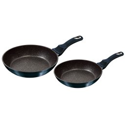 Berlinger Haus Aquamarine Juego 2 Sartenes Inducción 22-26cm, Aluminio Forjado, Antiadherente Ecológico Mármol sin PFOA, Diseño Metallic Line, Apta para Todas Las Cocinas, Vitrocerámica, Gas