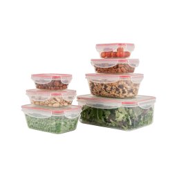 Classbach Juego 7 Recipientes Plástico con Tapa, 100% Herméticos, Fiambrera Comida, Tuppers, Contenedor Meal Prep Almacenamiento Adecuados Lavavajillas, Microondas, Congelador, C-FHD 4008 K