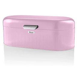 Swan Retro Bin SWKA1014PN Panera de Mesa para Guardar Pan, Contenedor de Metal para Almacenamiento Pan y Bollería, Bread Bin, Diseño Vintage, Rosa