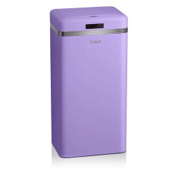 Swan Retro SWKA4500PURN Cubo Basura Sensor de Apertura Automática, Metálico, Capacidad 45 Litros, Diseño Vintage, Morado