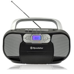 Roadstar RCR-4635UMP/BK Radio CD Portátil Cassette, Radio Digital PLL FM, Boombox Reproductor CD-MP3, USB, AUX-IN, Salida de Auriculares, Negro